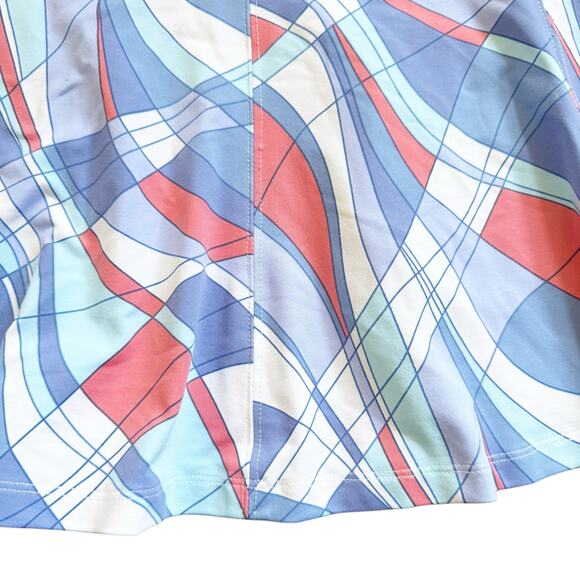 J. McLaughlin Catalina Cloth Tennis Swing Circle Skirt Geometric Design Small S - Picture 9 of 11